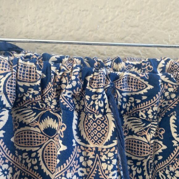 Anthropologie Roller Rabbit Culotte Womens Large Blue Yarella Flounce Pants Boho - Picture 6 of 15